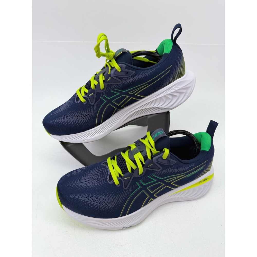ASICS Gel-Cumulus 25 Mens Running Shoes Navy Lime Green 1011B621 Size 12 NEW